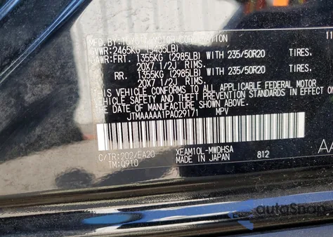 2023 Toyota Bz4X Limited из США, поврежденный, VIN JTMAAAAA1PA029171